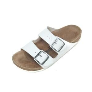 Birkenstock Arizona Birko Flor Slip On White Women's Shoes S 38 Ladies 7